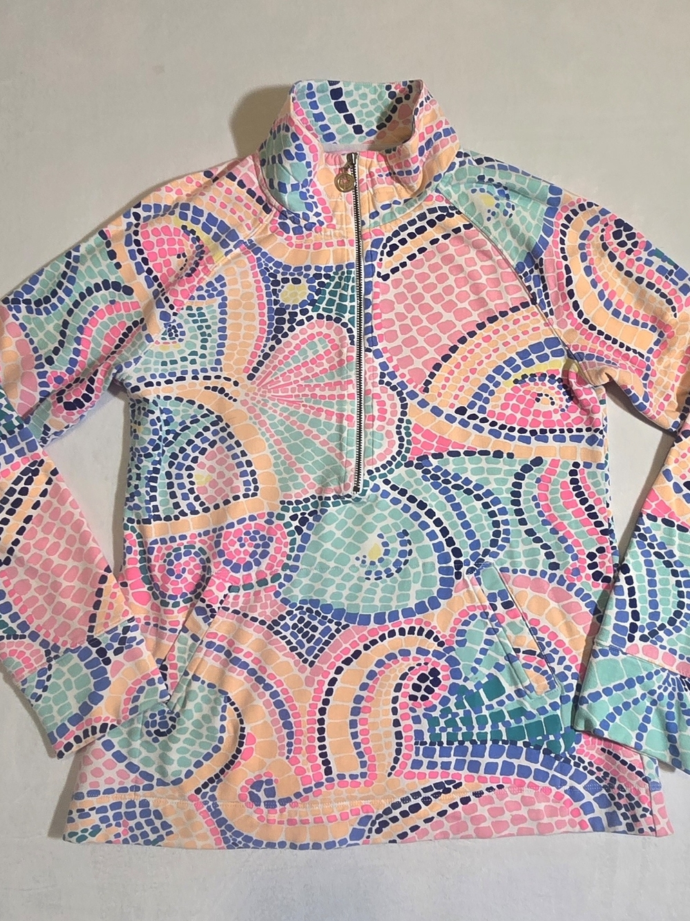 Lilly Pulitzer Sea You Soon Skipper Popover Half Zip Small